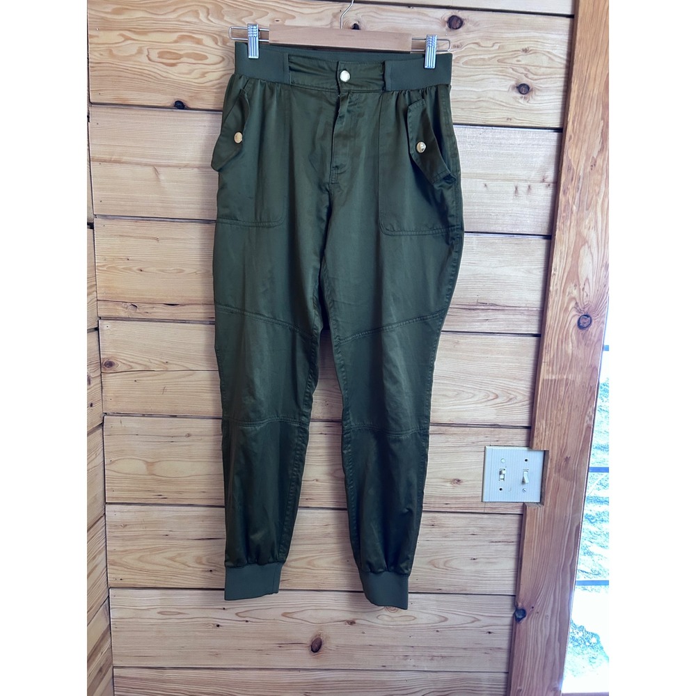 Abercrombie & Fitch Olive Green Satin Utility Jogger Pants Womens‎ Small Cargo